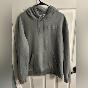 Puma Men's Gray Embossed Logo Hoodie